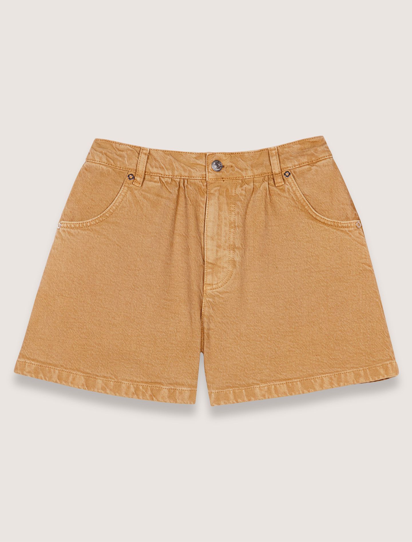 Quần short denim ống xòe